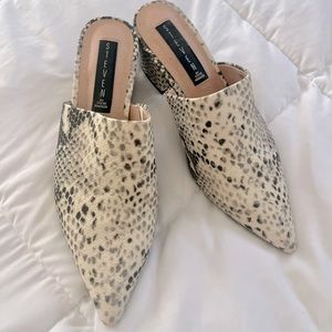 Steven by Steve Madden Snake Print Mules